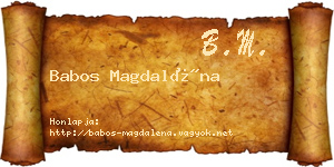Babos Magdaléna névjegykártya